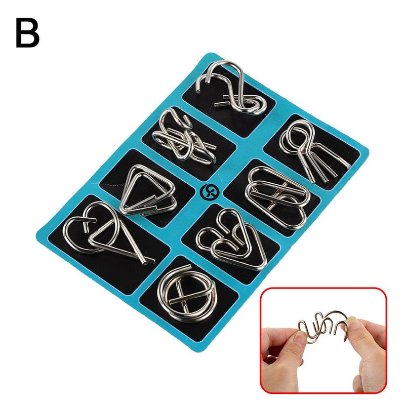 8-piece set of interlocking rings ABC wholesale and dropshipping 8-piece set of nine-link metal educational toys
